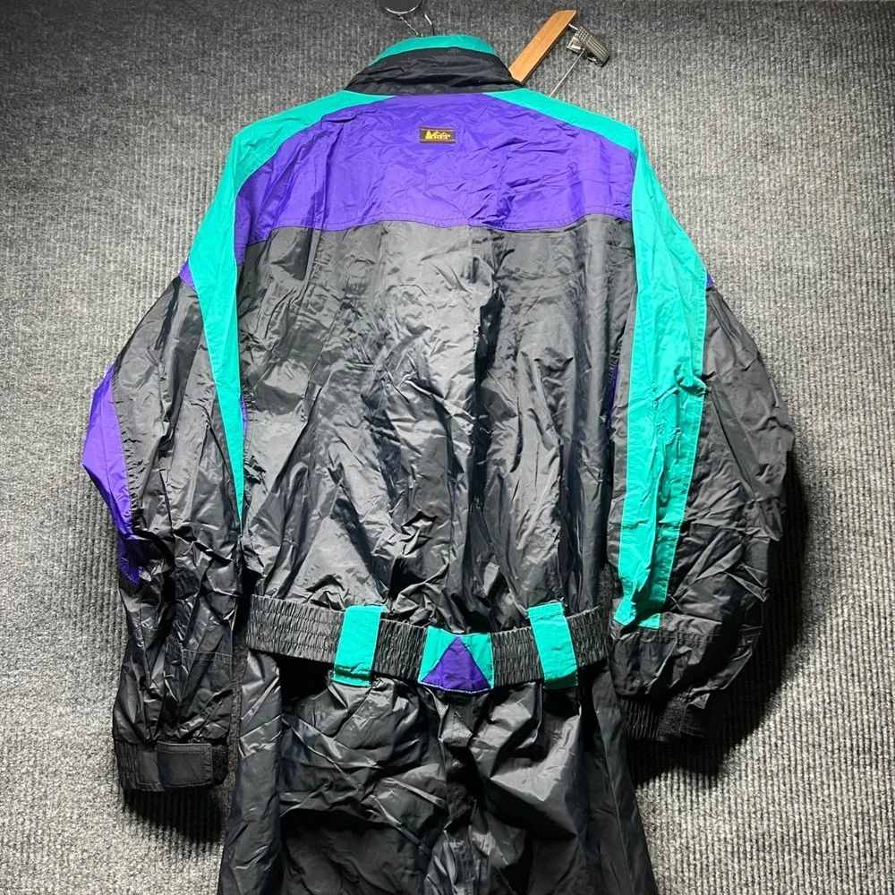 Vintage‎ REI Ski Suit Mens Large Black Purple Teal 90s One Piece Gorpcore